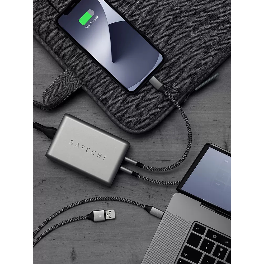 Сетевое зарядное устройство Satechi Compact Charger с технологией GaN Power. Порты: USB Type-C 100 В